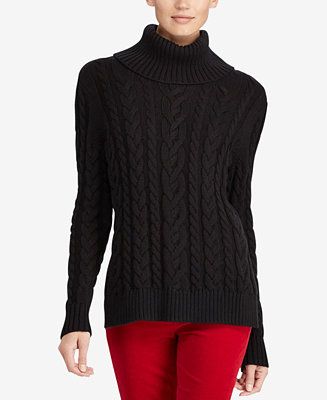 Lauren Ralph Lauren Cable-Knit Turtleneck Sweater | Macys (US)