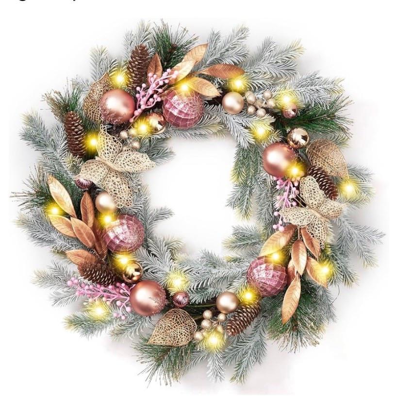 Pre lit pink wreath ✨🩷

#LTKHome #LTKHoliday #LTKSeasonal