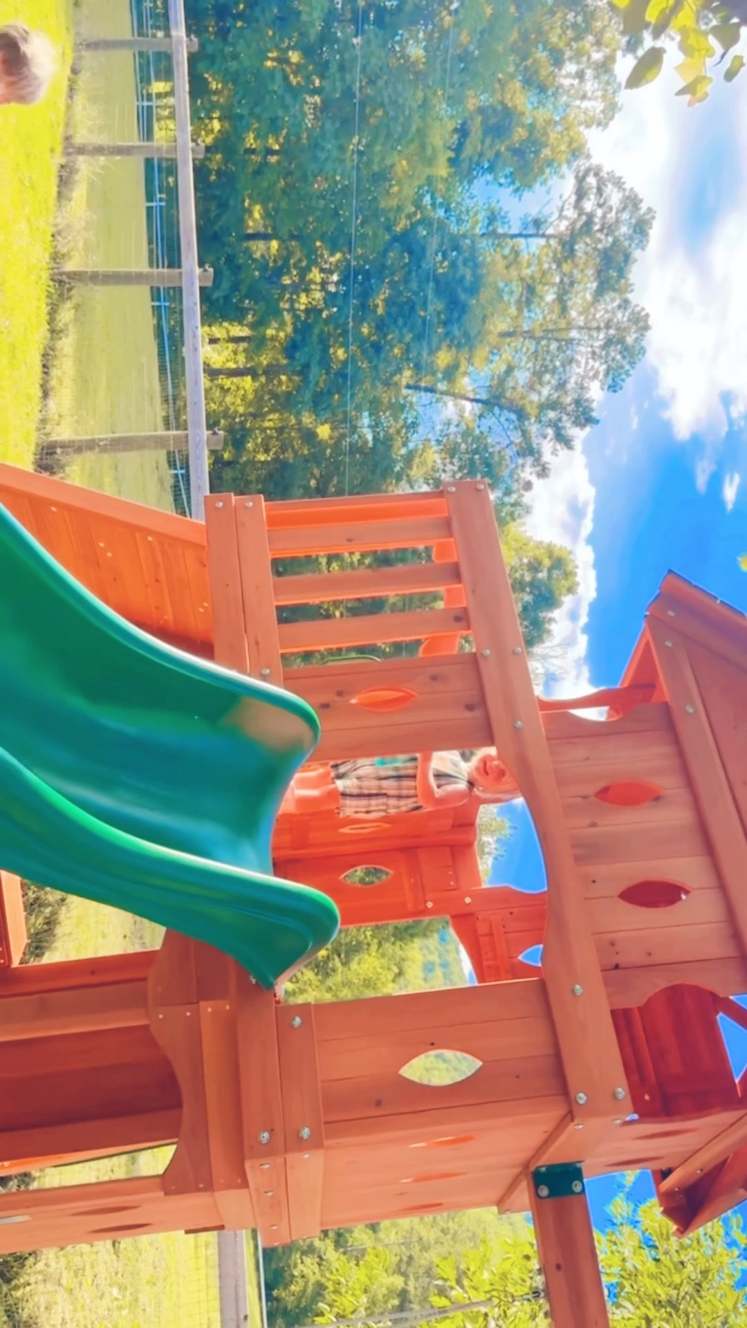 And sweet “Dada” has been out cutting the grass 🌱 in  some of the pastures 🌳 - sound on 🔉 for the sweetest giggles 🤭 of my babies 👶🏼 playing on the swingset together!! 🛝 What a blessing it is getting to raise our babies 👶🏼 way out here 🌾 where the green grass grows!!! 🌱 Living the days we always dreamed of, @wesmabry !!! 😍
