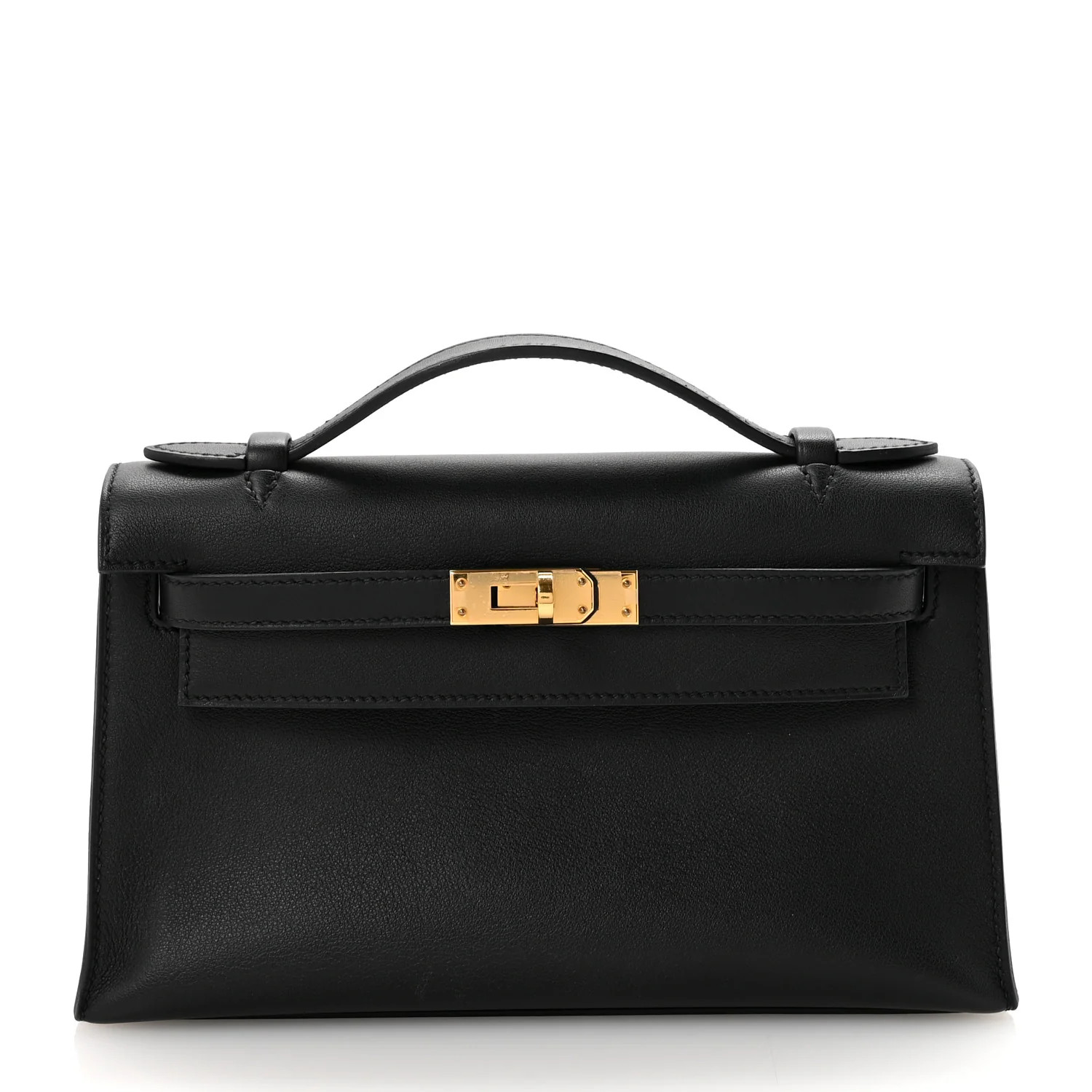 Swift Kelly Pochette Clutch Black | FASHIONPHILE (US)