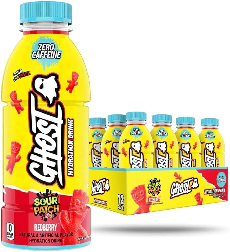 Ghost Hydration Drink- Sour Patch Kids Redberry - Pack of 12, 16.9 Fl Oz Bottles | Amazon (US)
