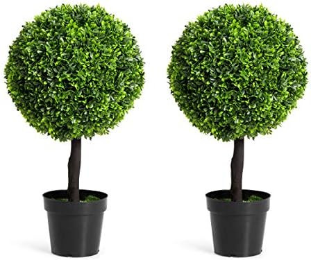 Goplus 24" Artificial Ball Shaped Tree, Boxwood Tabletop Plant, PVC Materials Artificial Plants f... | Amazon (US)