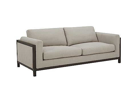 Amazon Brand – Stone & Beam Chesler Contemporary Sofa Couch with Wood Trim, 88"W, Flax | Amazon (US)