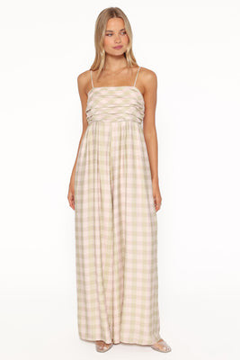 Pricilla Jumpsuit - Green/Pink Gingham | Petal & Pup (US)