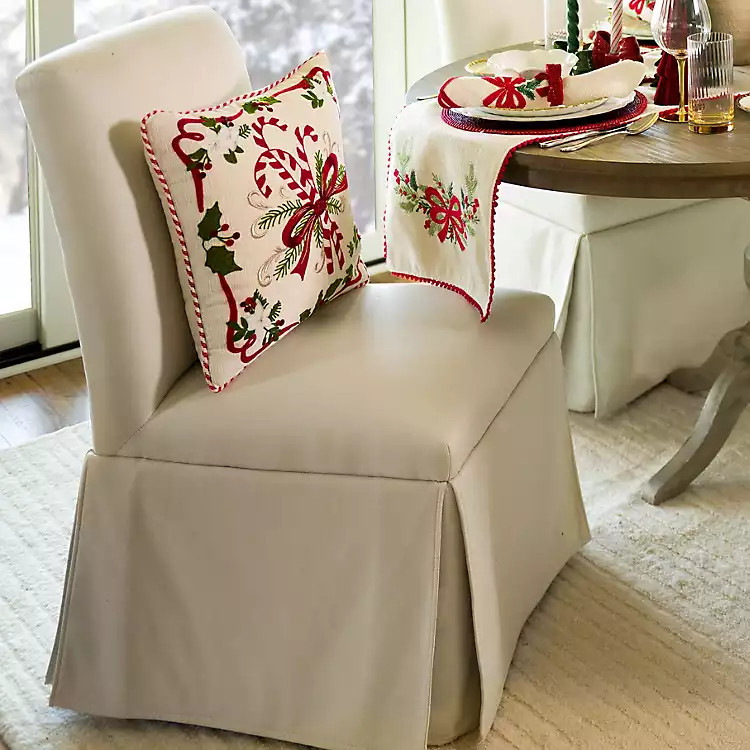 Cream Skirted Dining Chair with Castors | Kirklands