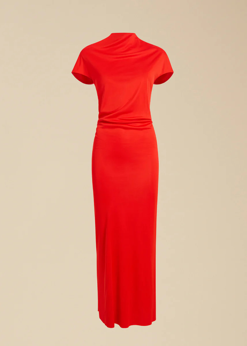 The Yenza Dress in Fire Red | Khaite