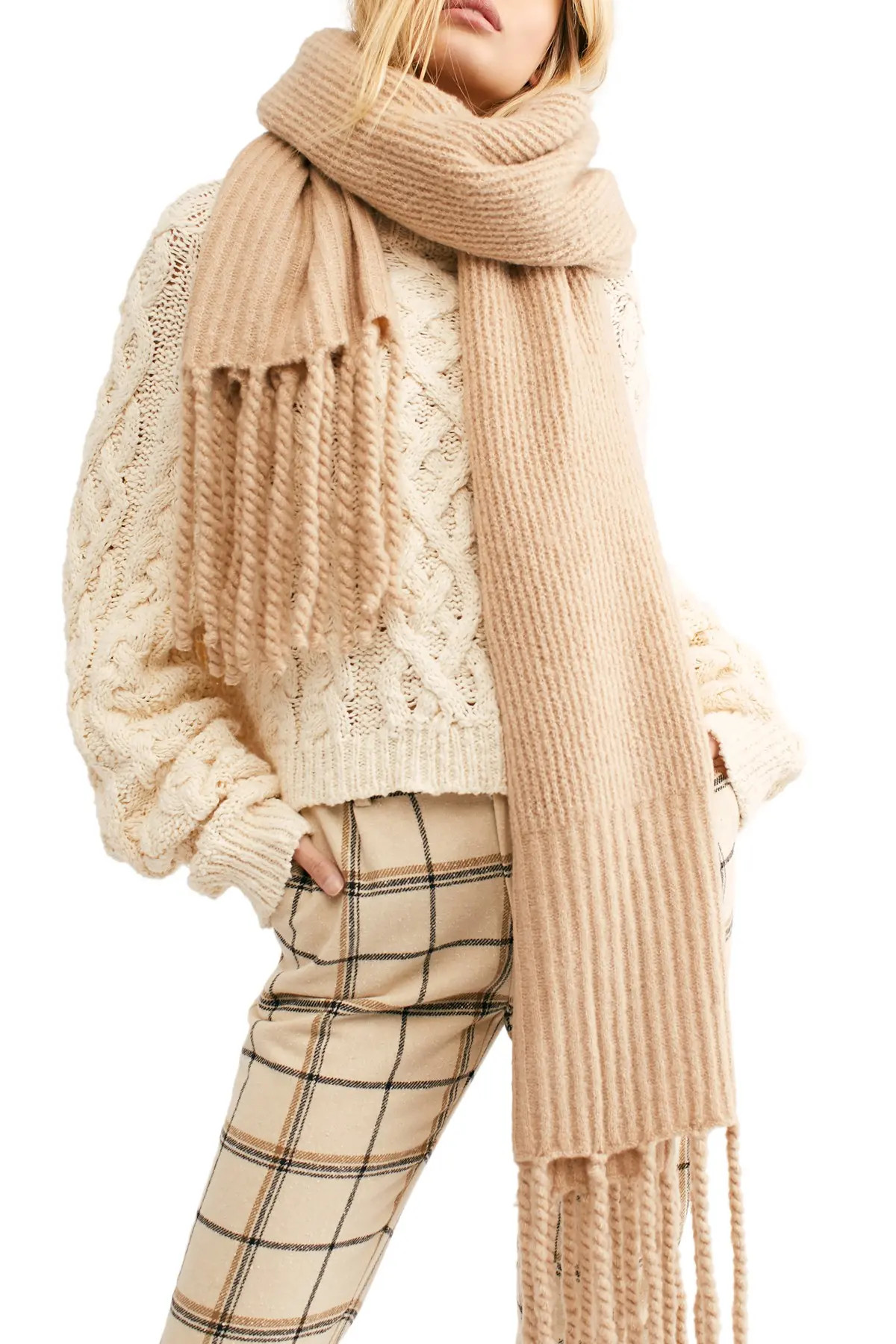 Free People | Jaden Ribbed Fringe Blanket Scarf | Nordstrom Rack | Nordstrom Rack