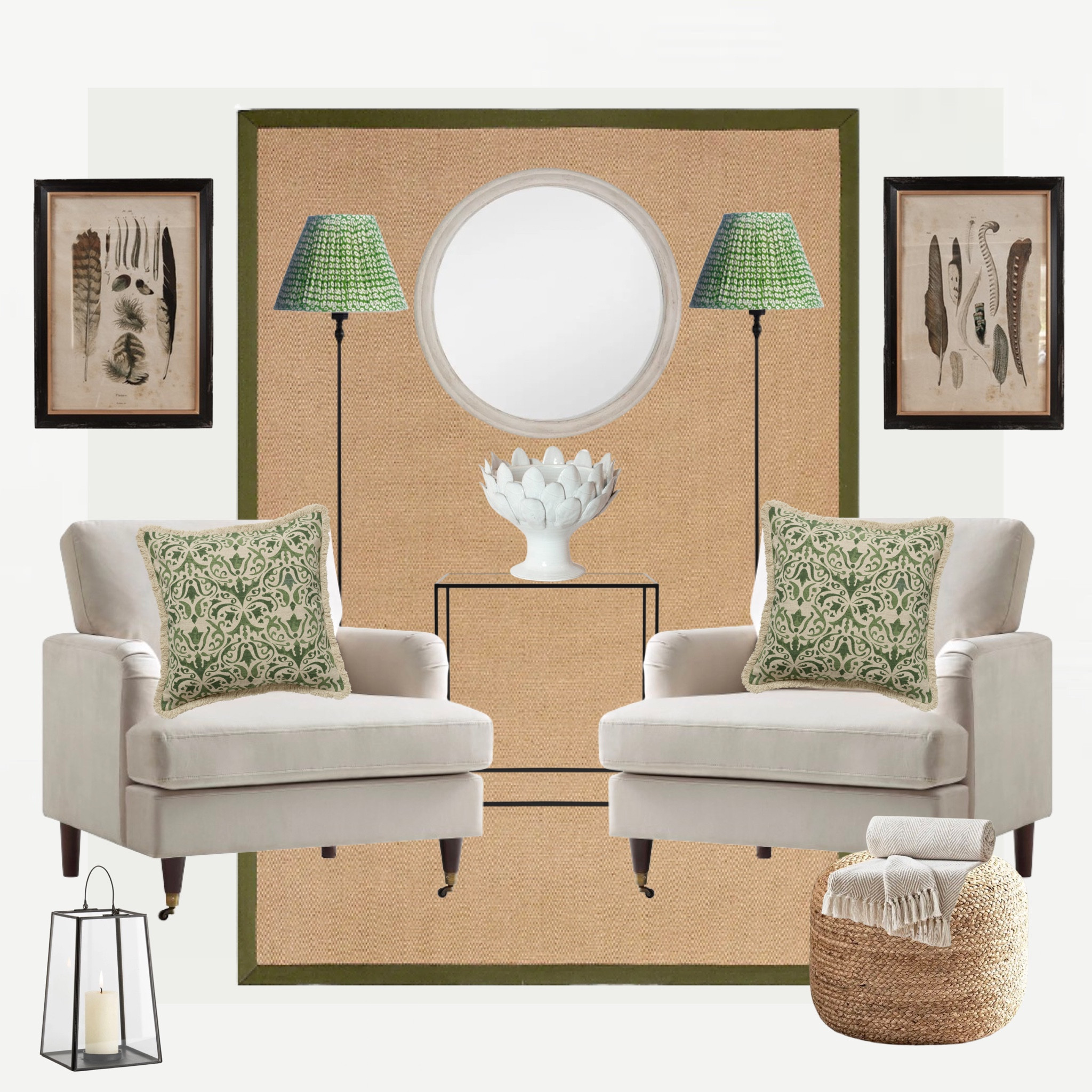 Living Room Inspiration 🌱

Keeping this moodboard neutral, but with some hints of greens 🌿

The most gorgeous (and affordable!) snug seats that I stumbled across from @daals.co.uk !

I’m loving the combination of the natural textures of rattan and jute with modern hints of glass and black at the moment, I think it really elevates this look ✨