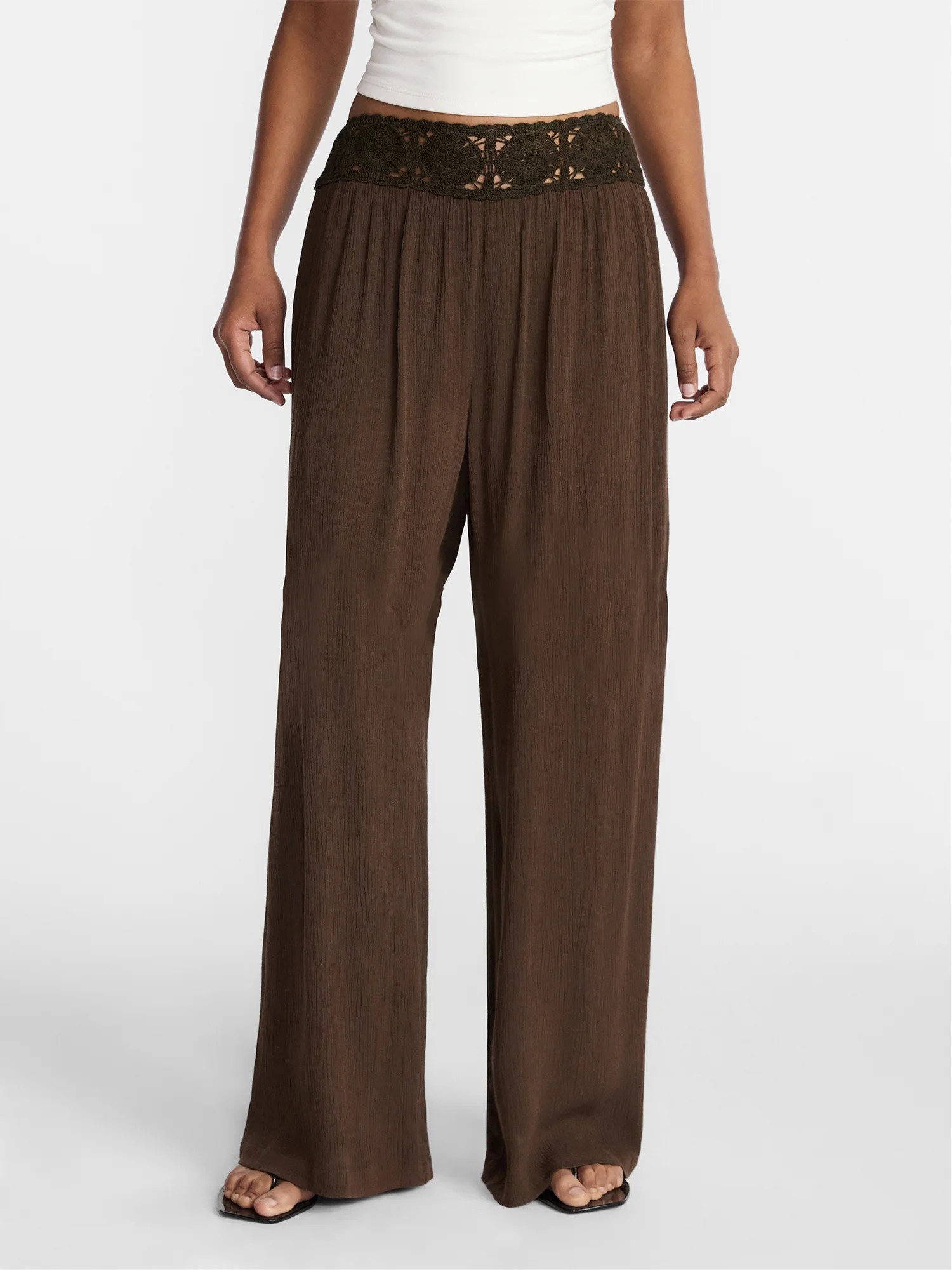 No Boundaries Crochet Waist Beach Pants, Women's XXS-XXL | Walmart (US)