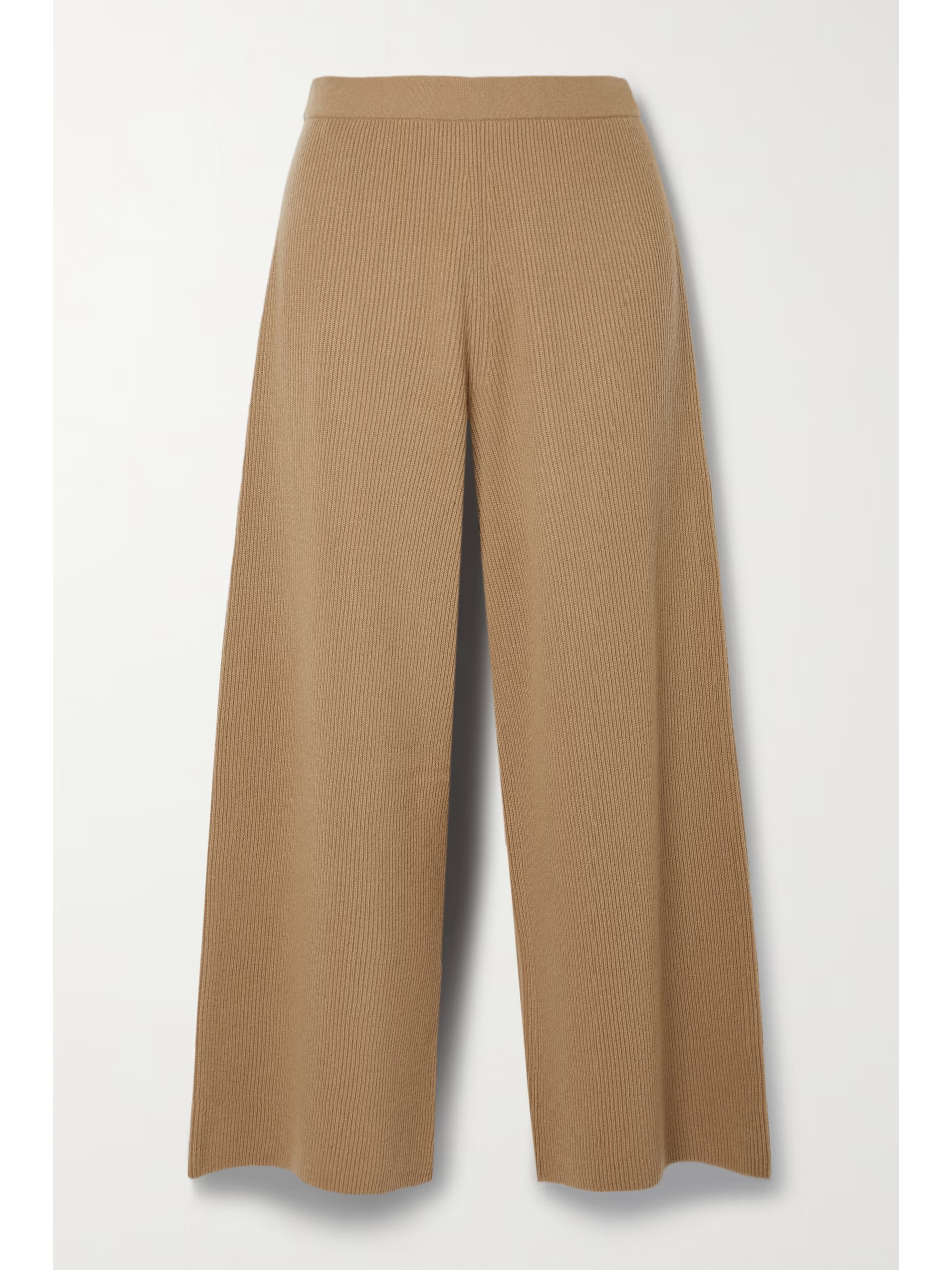 Tan Ribbed wool and cashmere-blend wide-leg pants | THEORY | NET-A-PORTER | NET-A-PORTER (US)