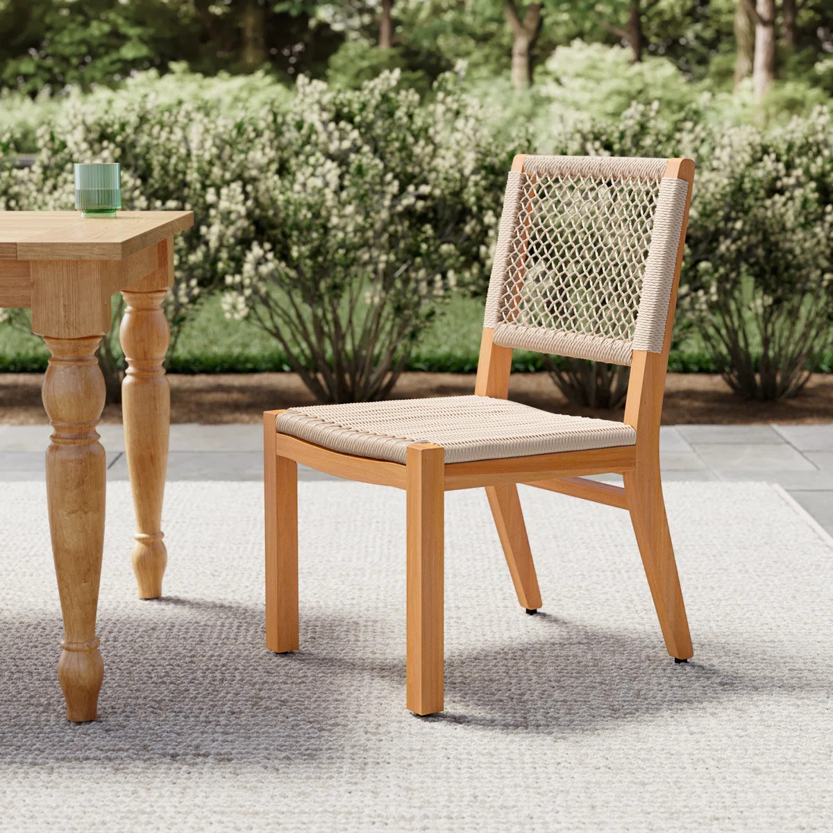 Seras Teak Outdoor Dining Chair (Set of 2) (Set of 2) | Wayfair North America