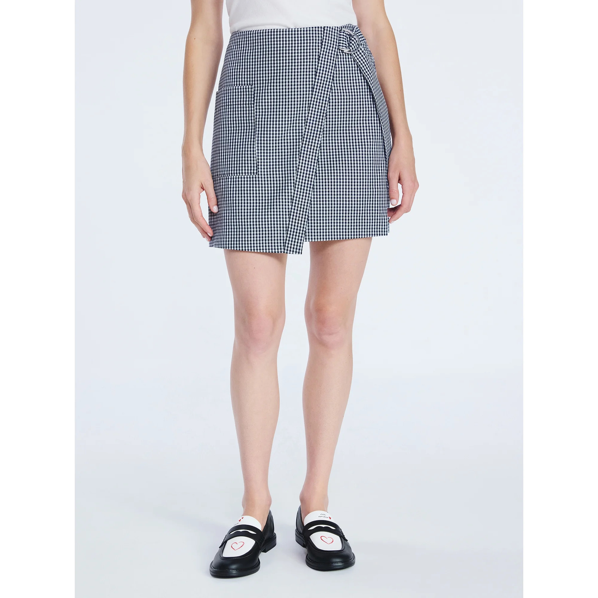 Free Assembly Women's Faux Wrap Mini Skirt, Sizes 0-20 | Walmart (US)