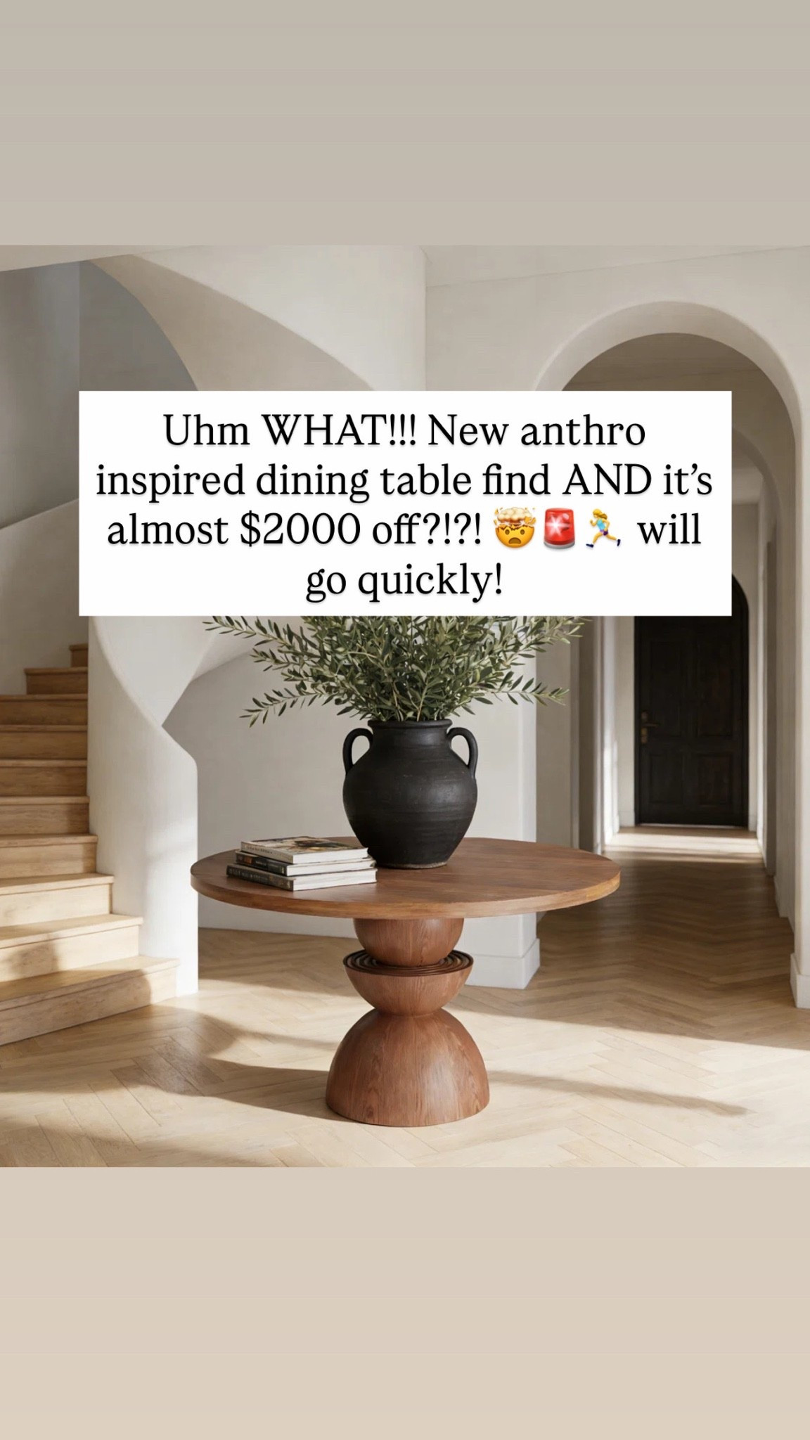 Uhm WHAT!!! New anthro inspired dining table find AND it’s almost $2000 off?!?! 🤯🚨🏃‍♀️ will go quickly!