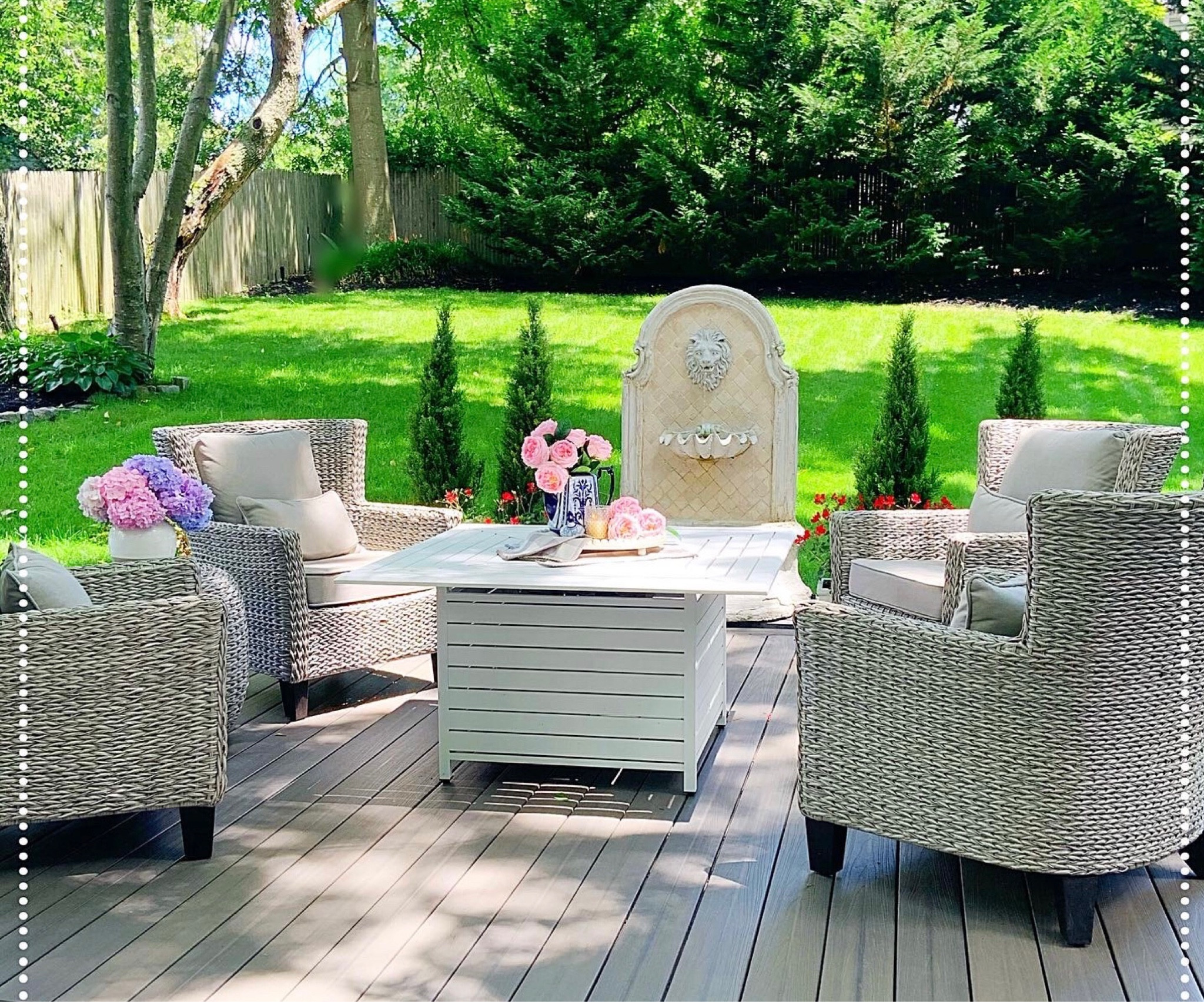 Outdoor conversational sets. 
Love these because they look great with our with out cushions . I’ve own these for four years and they look new.  

#LTKFind #LTKhome #LTKSeasonal