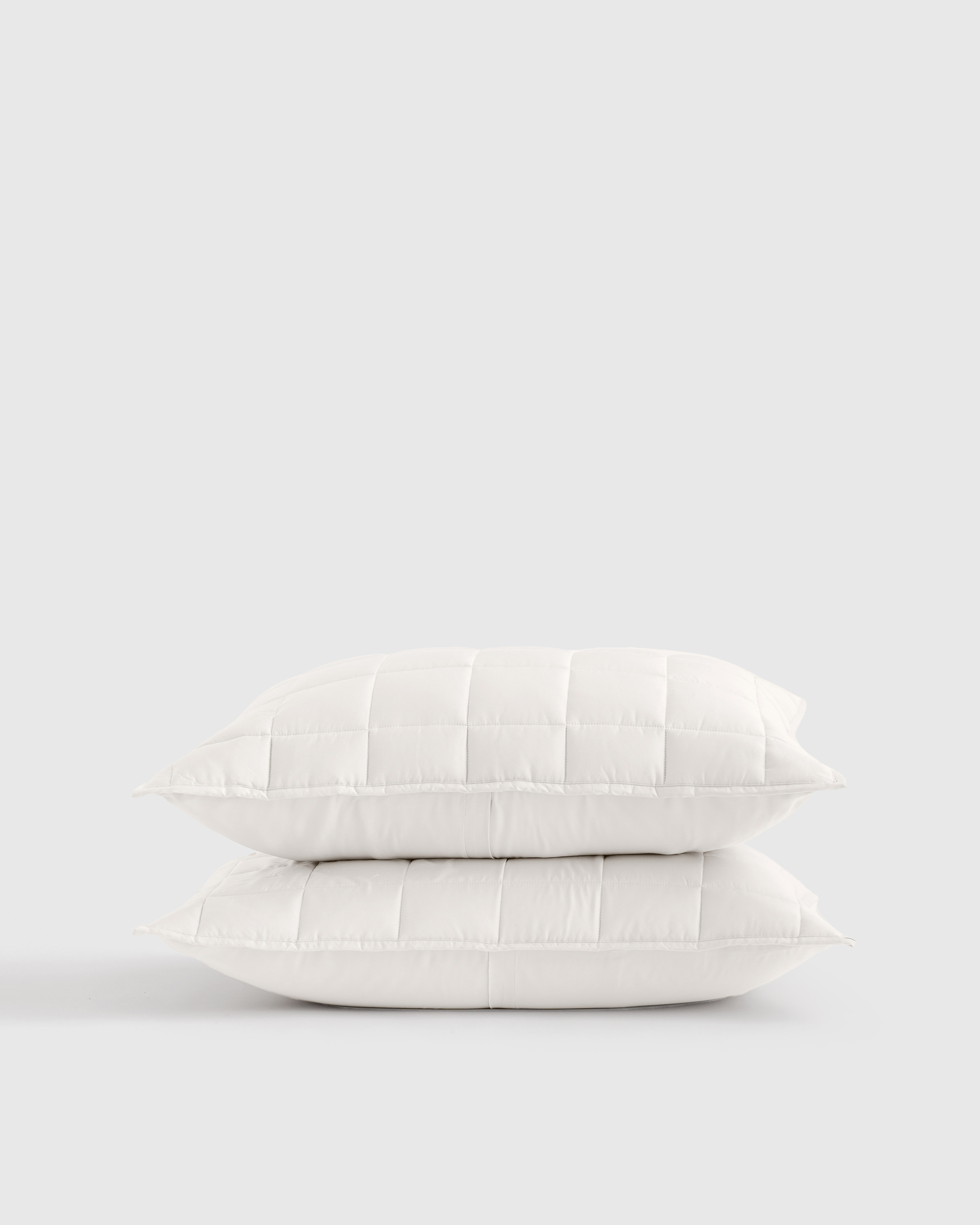 Quince | Bamboo Box Quilted Sham Set in White, Size Standard, Bamboo Viscose | Quince