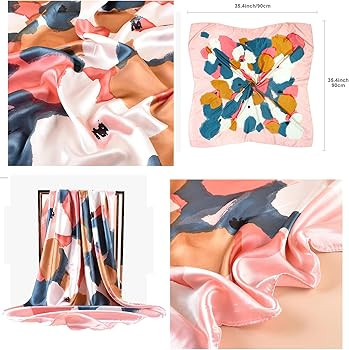 vimate 35" Square Silk Like Head Scarf - Women's Fashion Silk Feeling Scarf for Hair Wrapping and... | Amazon (US)