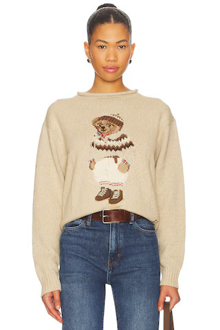 Polo Ralph Lauren Polo Bear Rollneck Sweater in Dark Almond Marl from Revolve.com | Revolve Clothing (Global)