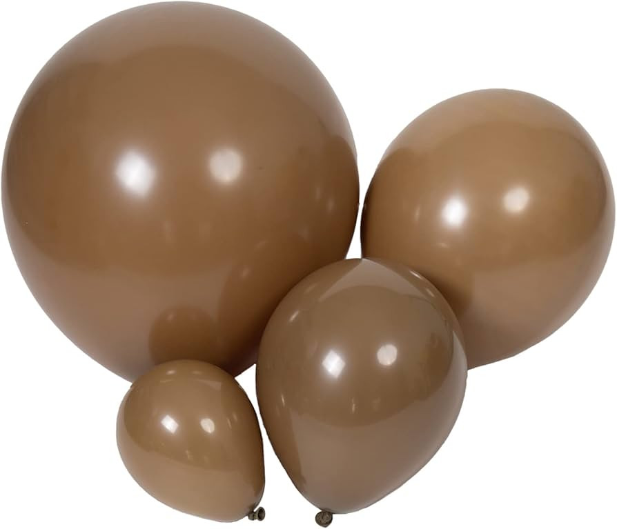 100pcs Brown Balloons 18 inch +12 inch +10 inch +5 inch Latex Party Coffee Balloon Birthday Baby ... | Amazon (US)