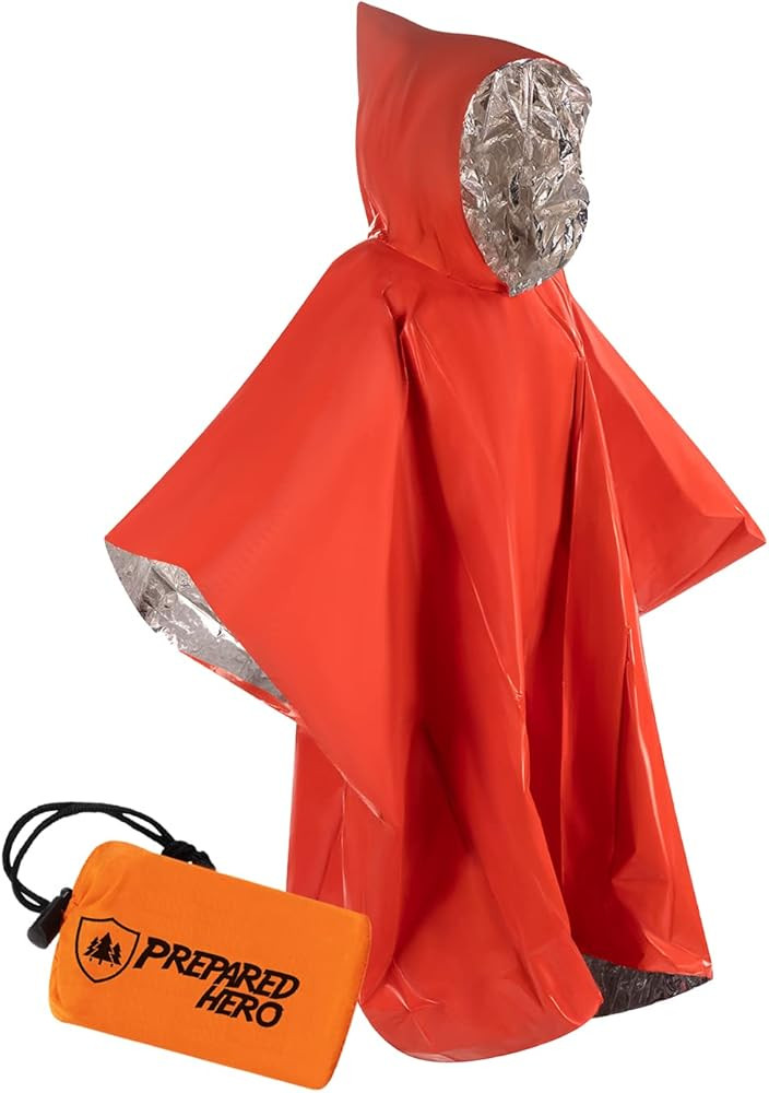 Prepared Hero Hero Poncho Survival Tool Hero Poncho for Camping, Heat Insulation Poncho | Amazon (US)