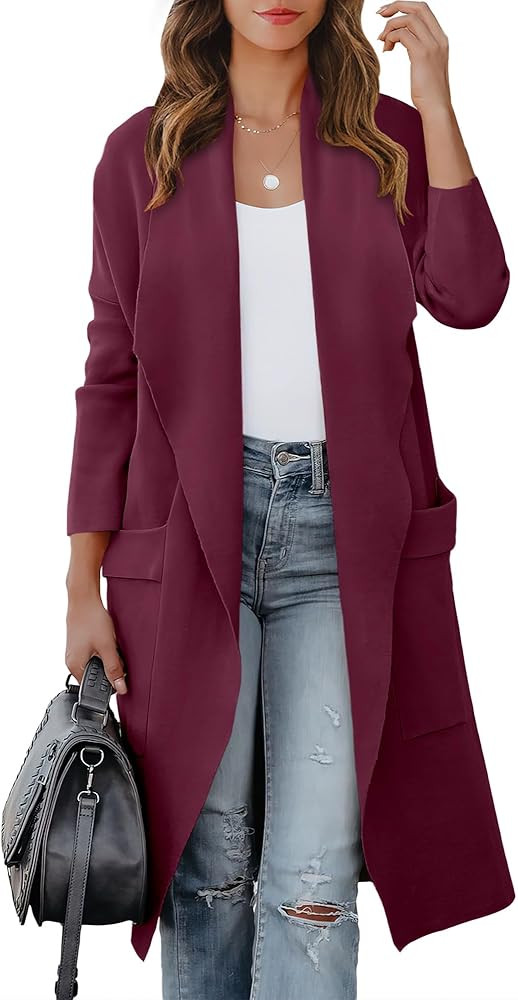 ANRABESS Women's Long Cardigan Sweater 2025 Fall Fashion Casual Oversized Knit Open Front Coatiga... | Amazon (US)