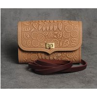 Beige Leather Belt Bag, Belt Purse For Women, Beige Fanny Pack, Purse, Bum Unique Embossed | Etsy (US)
