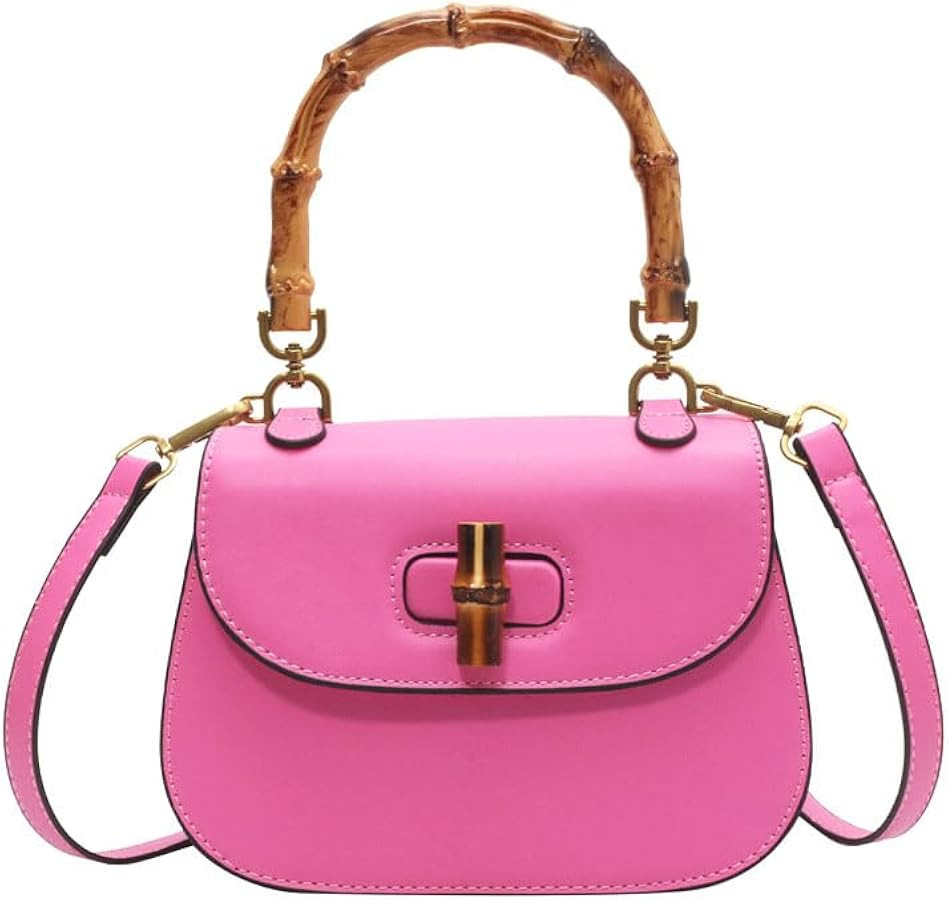 Women Handbag Tote Bag Bamboo Handle Fashion Satchel Elegant Crossbody Purse Artificial Leather E... | Amazon (US)