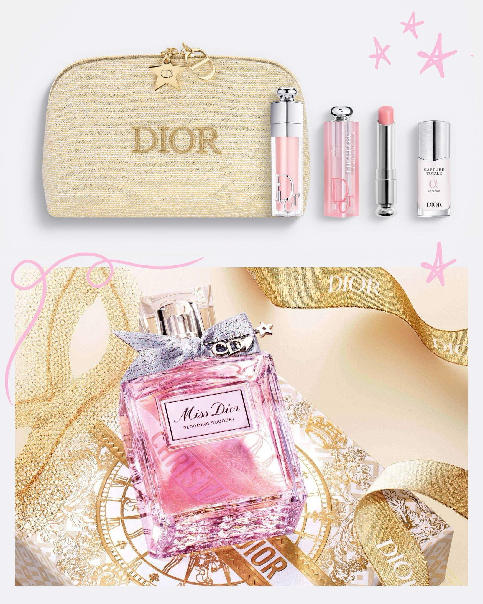 Christian Dior Holiday 2024 Luxury Beauty ✨ and the most gorgeous packaging 😍 Miss Dior Blooming Bouquet perfume, makeup cosmetic bag, lip gloss, lip glow balm, capture totale serum, Christmas gift, holiday glam, Paris 

#LTKSeasonal #LTKHoliday #LTKGiftGuide