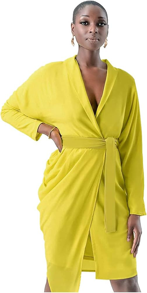 Pantora Women's Wanda Draped Asymmetrical Wrap Dress | Amazon (US)