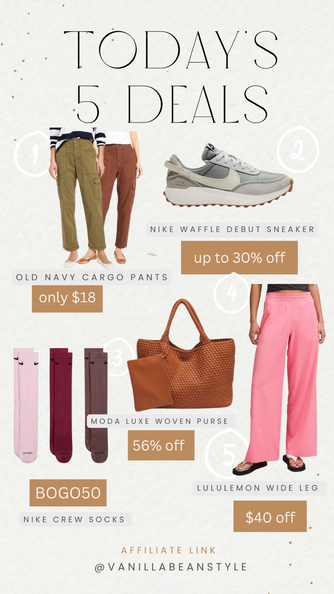 Today’s 5 Deals

#LTKSaleAlert #LTKStyleTip #LTKFindsUnder100