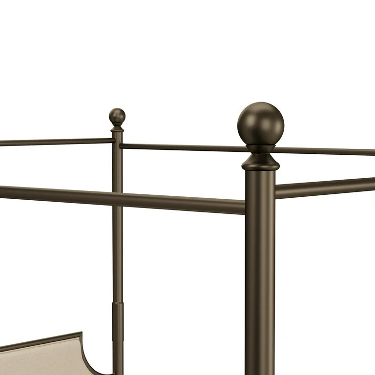 Hillsdale Furniture McArthur Metal Upholstered Canopy King Bed, Bronze with Linen | Walmart (US)
