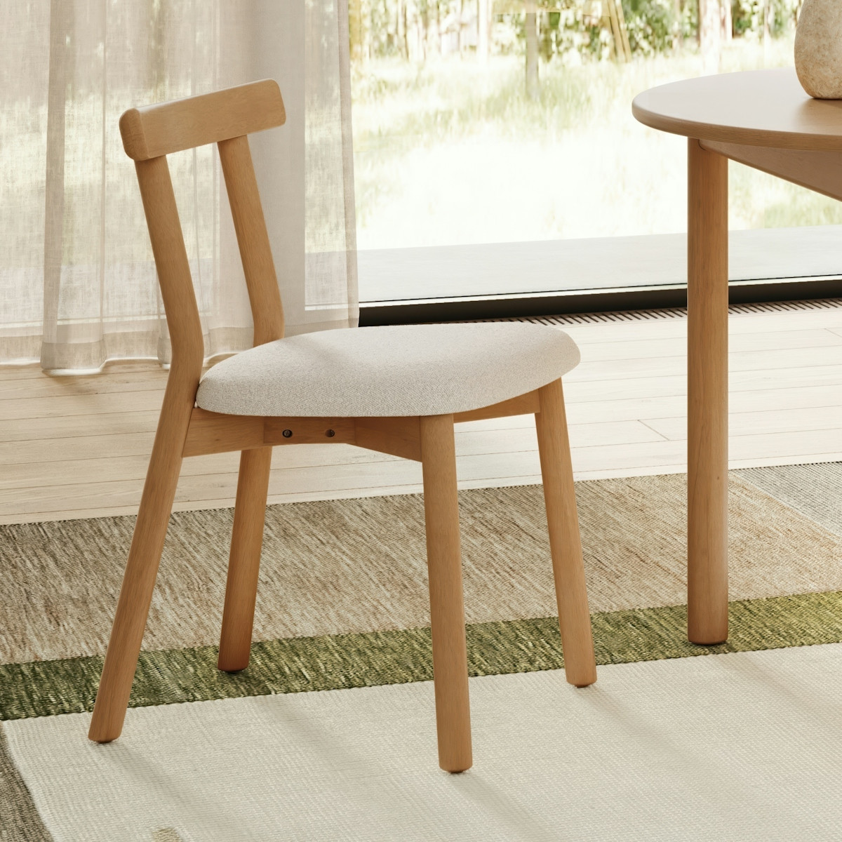Ulka Dining Chair - White Oak and Ratine Ivory | Article