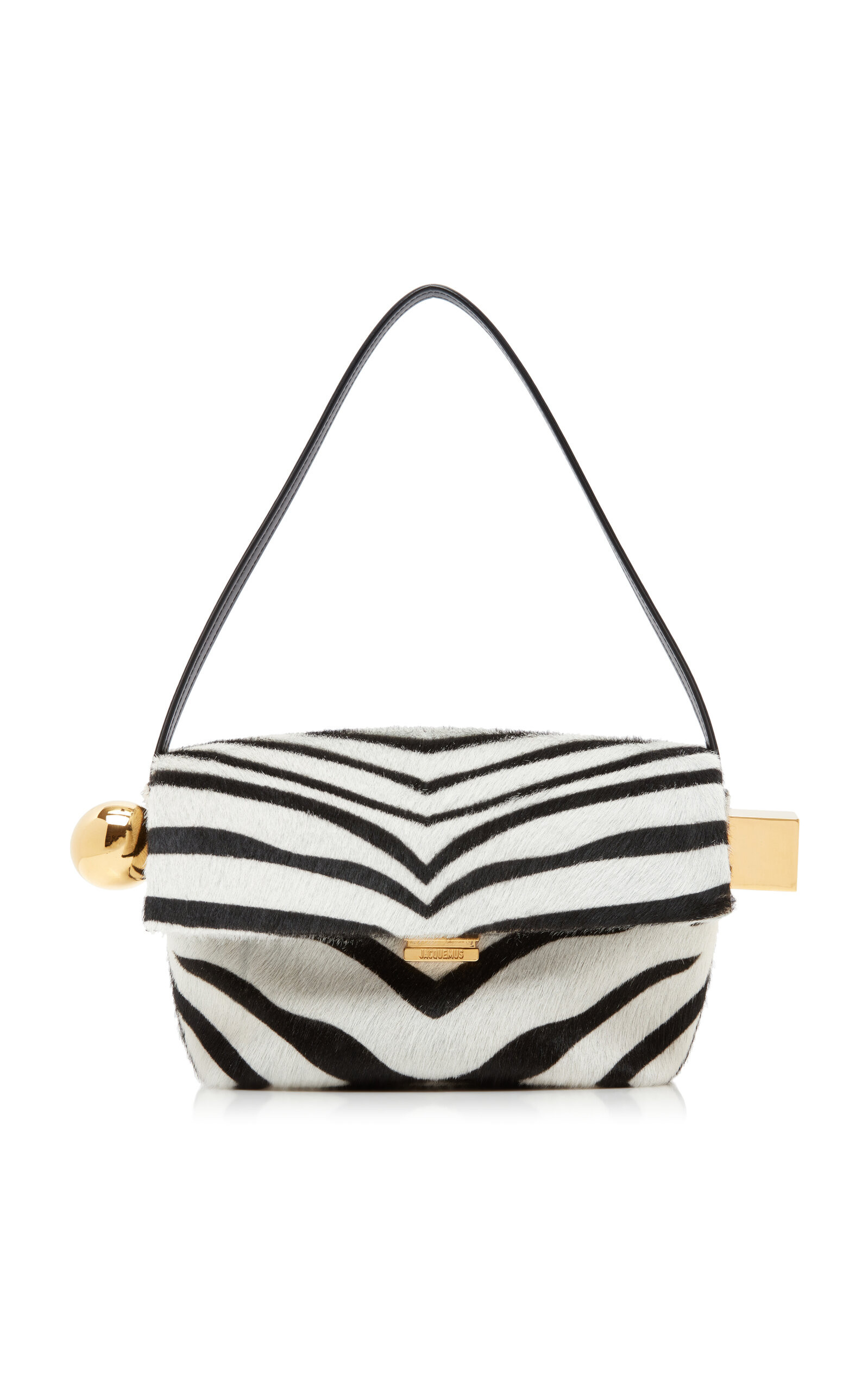 Jacquemus - Le Rond Carre Zebra-Print Leather-Trimmed Shoulder Bag - Animal - OS - Moda Operandi | Moda Operandi (Global)