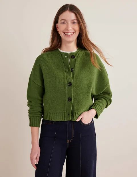 Brushed Wool Cropped Cardigan | Boden (UK & IE)