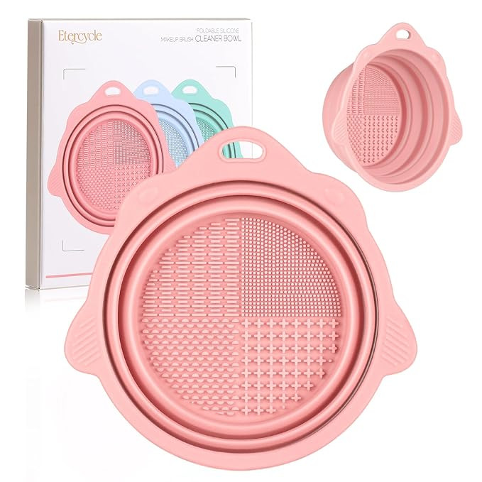 Foldable Silicone Makeup Brush Cleaner Bowl - Etercycle Portable Cleaning Tool for Brushes, Powde... | Amazon (US)