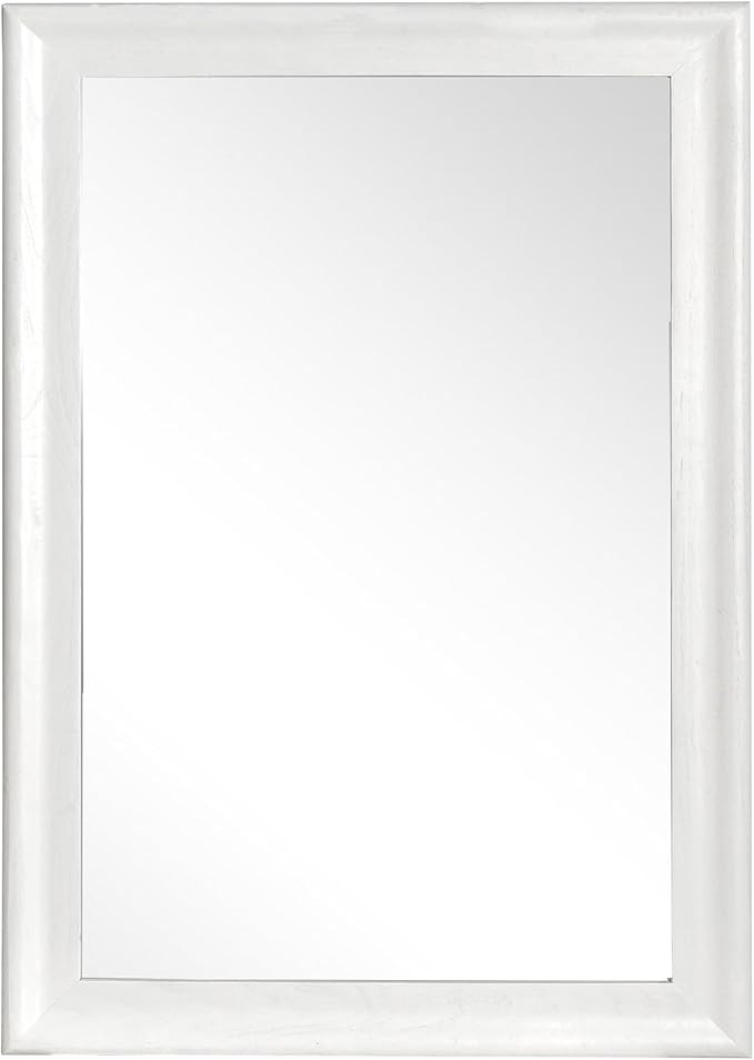 White Bathroom Mirror 24x36 Inch, Wood Framed Rectangle Mirrors for Wall with Tempered Glass,Shat... | Amazon (US)