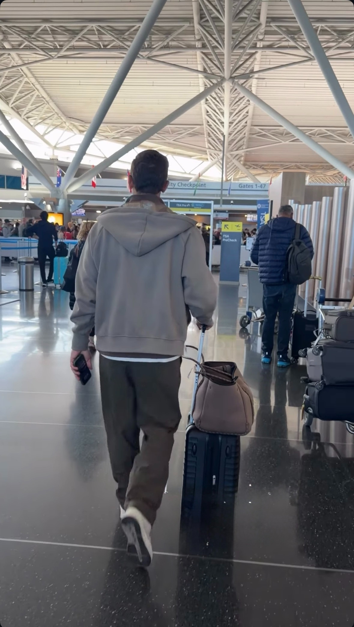 Travel day uniform: cozy layers and the perfect carry-on ✈️☕ 

 #LTKootd #LTKTravel #LTKMens