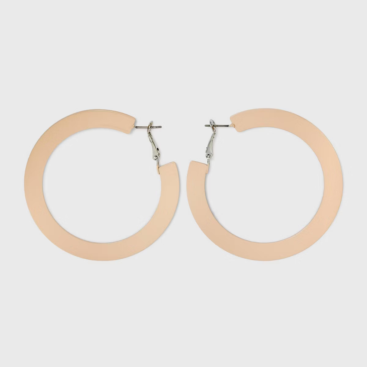 Flat Sprayed Metal Hoop Earrings - Universal Thread™ Cream | Target