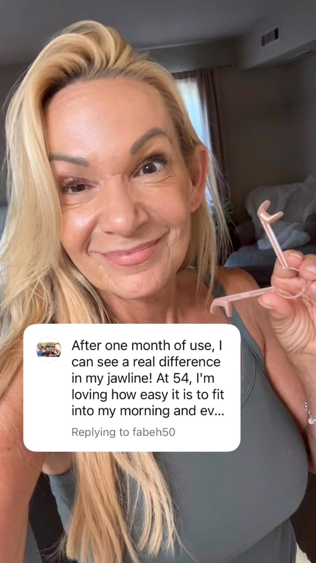 Can’t stop talking about the results I’ve had using this little jaw exerciser two minutes a day. 

The jowling that was developing along my jawline is greatly improved. Cheeks are firm and sculpted, and lips are noticeably fuller. I started noticing results in the first month of my use, and they keep getting better over time. 

In the interest of transparency I’ve been getting Botox in my forehead since 2019 but this has transformed the rest of my face. (I tried Botox on my jawline it did nothing and of course cost wayyyy more than the jaw exerciser.)

Highly recommend! Drop any questions in the comments ⬇️

xoxo
Elizabeth 



#LTKFindsUnder100 #LTKOver40 #LTKBeauty