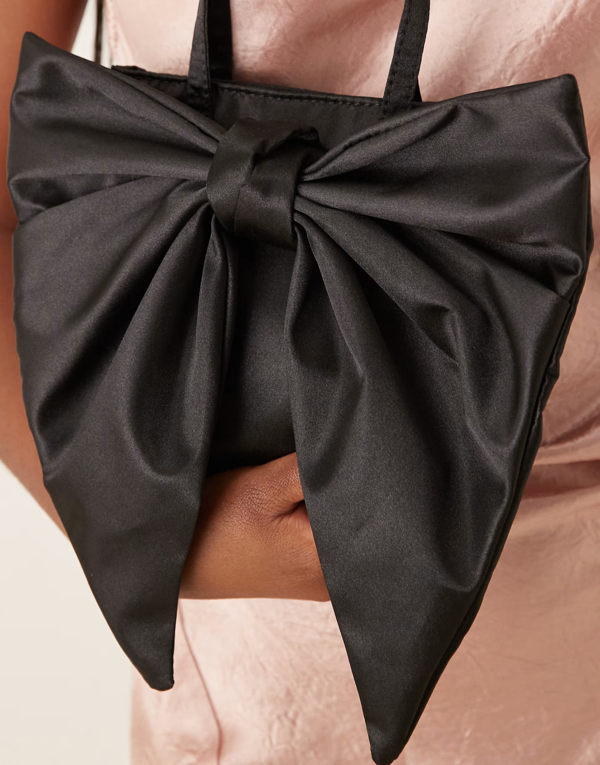 True Decadence satin bow bag in black | ASOS (Global)