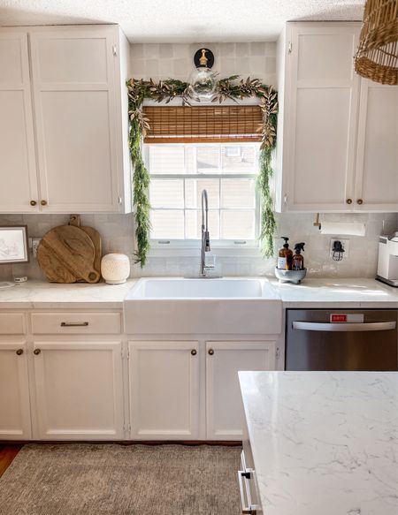 Christmas garland: kitchen window 

I secured my garland with three tall, skinny nails that I hammered into the top of the window trim- but you can also use command strips.

#LTKSeasonal #LTKhome #LTKHoliday