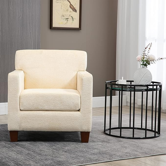 ANOUR Mid Century Modern Accent Chairs,Living Room Chairs with Wooden Legs,Single Sofa Chairs,Che... | Amazon (US)