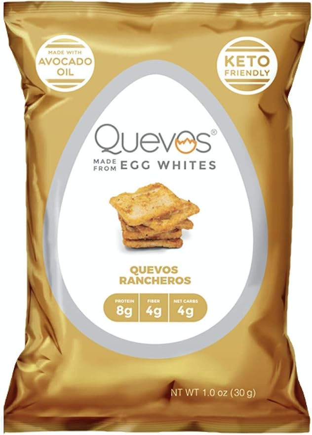 Quevos Keto Quevos Rancheros - Low Carb Egg White Chips - High Protein, Ketogenic, High Fiber, Cr... | Amazon (US)