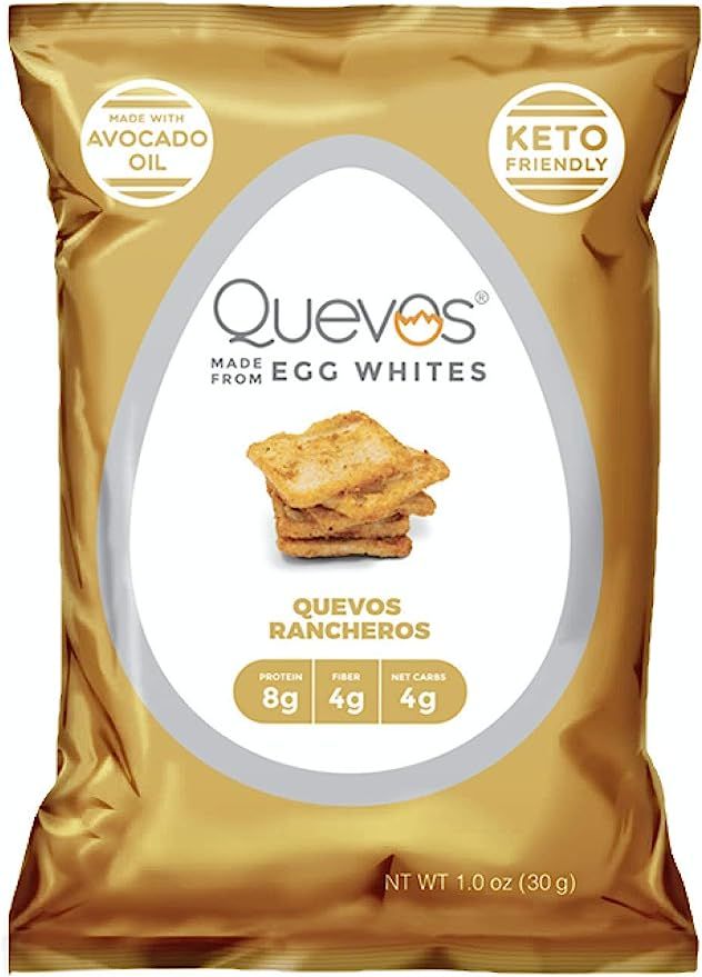 Quevos Keto Quevos Rancheros - Low Carb Egg White Chips - High Protein, Ketogenic, High Fiber, Cr... | Amazon (US)