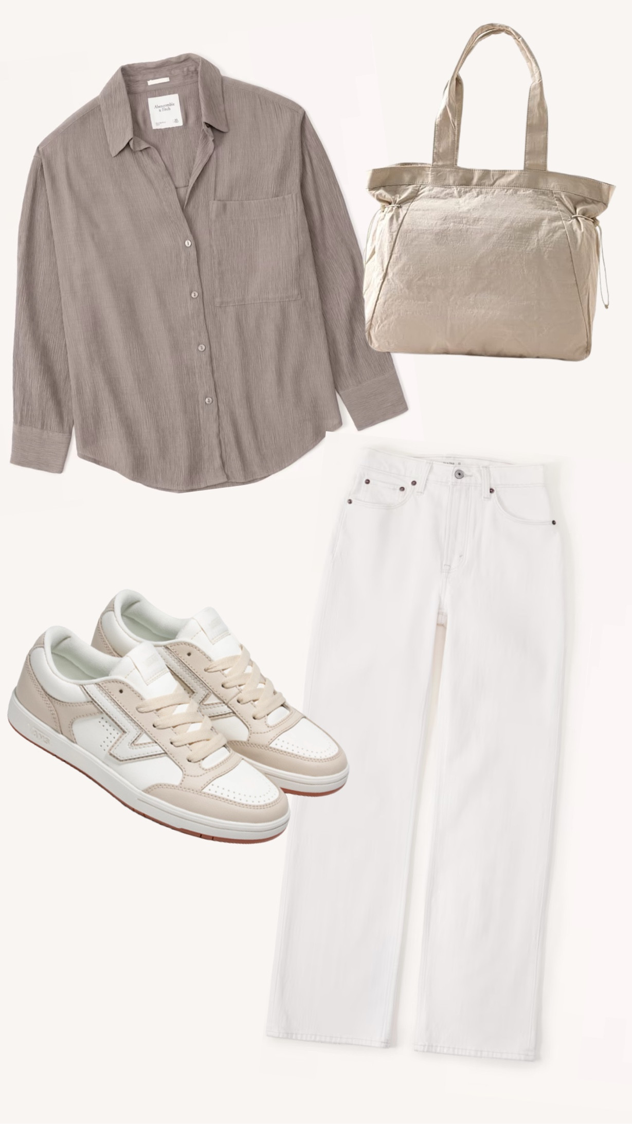 LOVING this transitional look. Fall fashion is here!

- textured neutral button up
- cream jeans
- casual sneakers
- statement tote

#LTKSale #LTKSeasonal #LTKfindsunder100