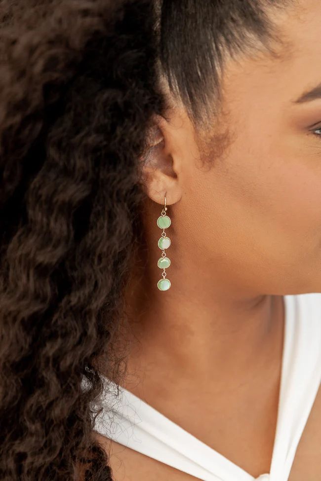Channeling Confidence Green Beaded Drop Earrings | Pink Lily