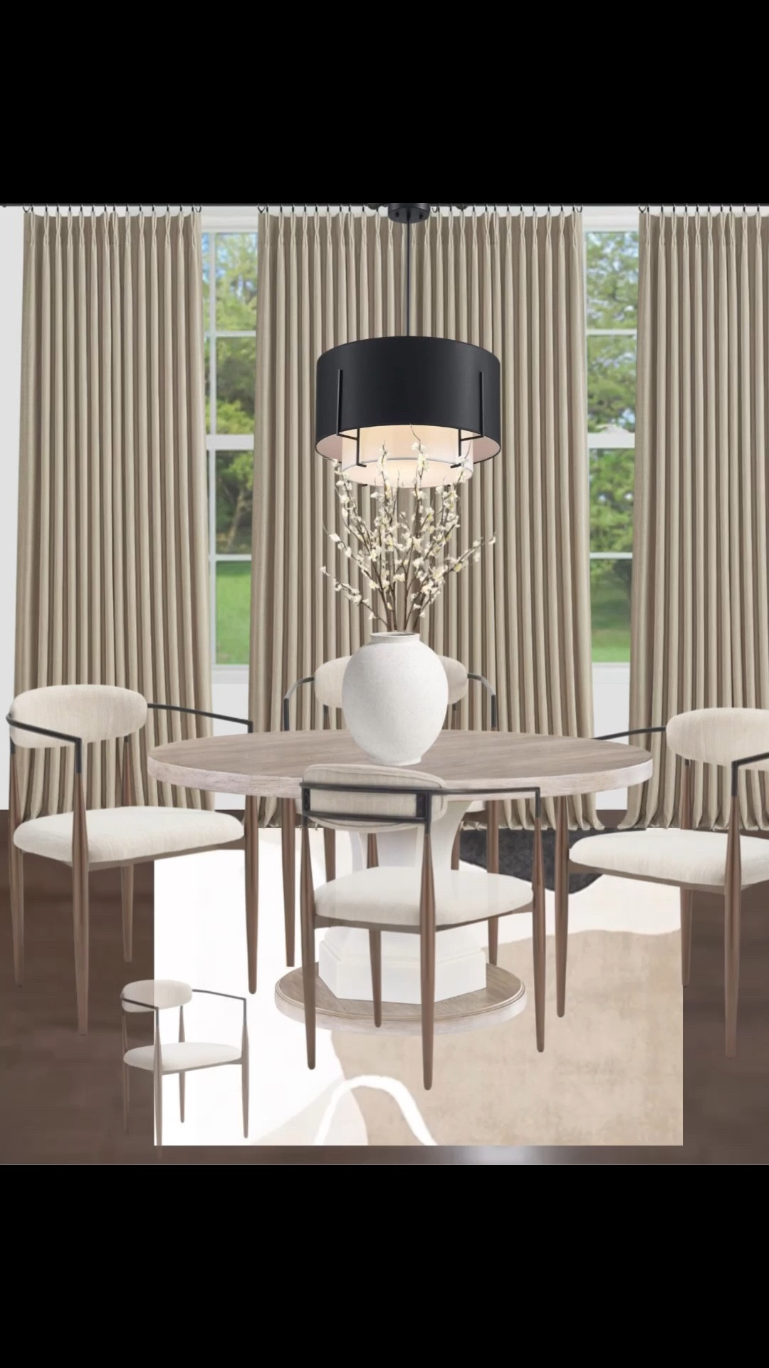 You can definitely decorate around existing furniture.  #diningroom #homedecor #interiordesign