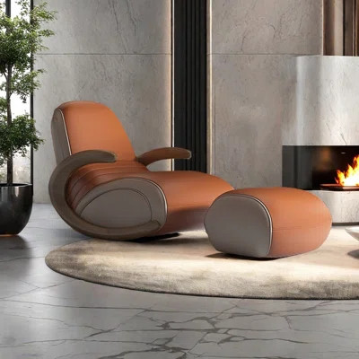 Home Living Room Casual Rocking Chair with Ottoman | Wayfair North America