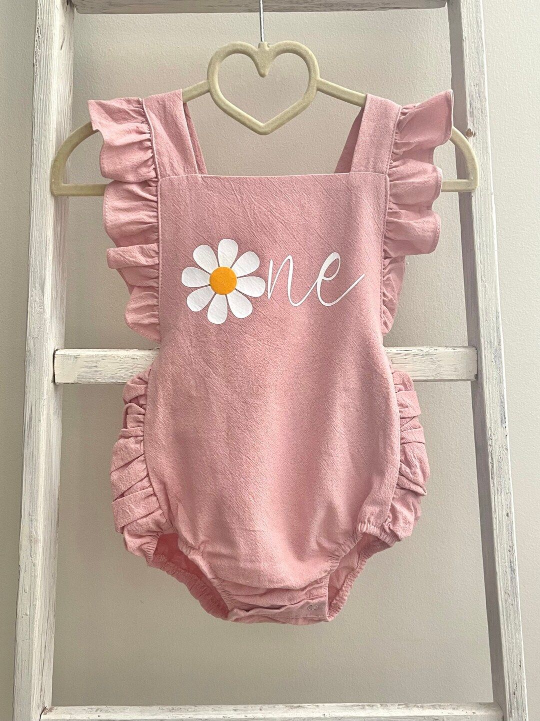 Daisy First Birthday Outfit // Daisy First Birthday Romper // Baby Girl First Birthday Outfit // ... | Etsy (US)