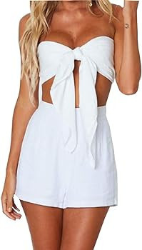 Women's Sexy Summer Solid Candy Color Tube Top Crop Tops | Amazon (US)