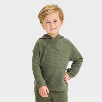 Toddler Boys' Rib-Knit Hooded Pullover - Cat & Jack™ | Target
